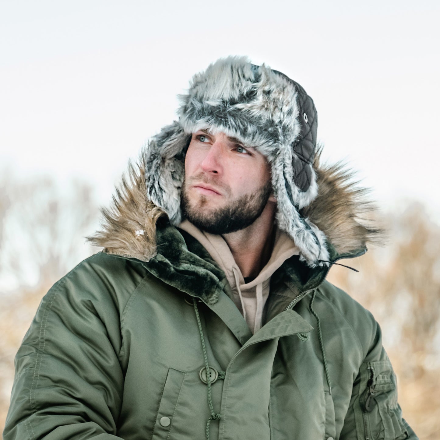 Czapka Mil-Tec Winter Faux-Fur - Black