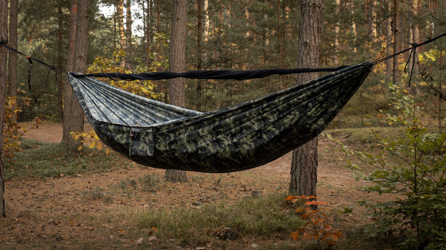 Hamak TigerWood Ważka V1 Double Zip z moskitierą - Camo