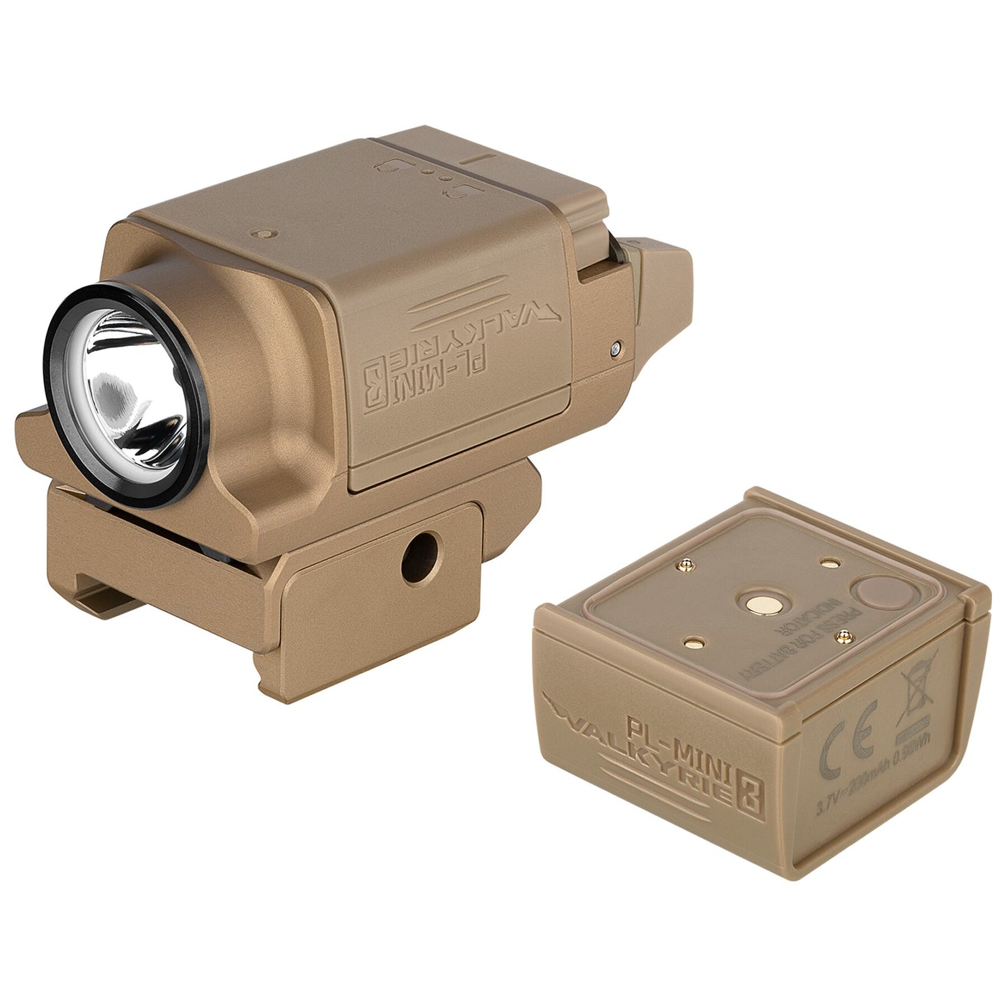 Latarka na broń Olight PL Mini 3 Valkyrie - Desert Tan - 600 lumenów