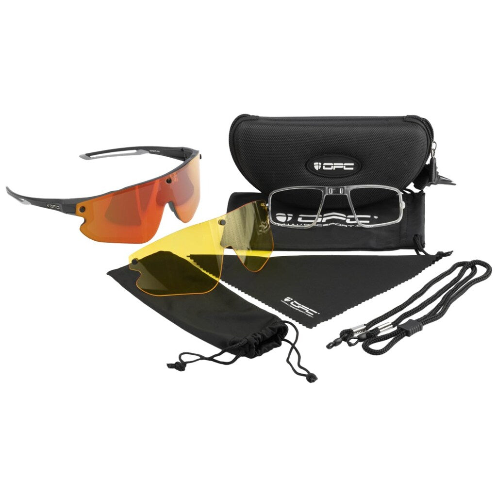 Okulary przeciwsłoneczne OPC All Round Morpho - Matt Black/Red/Yellow Set