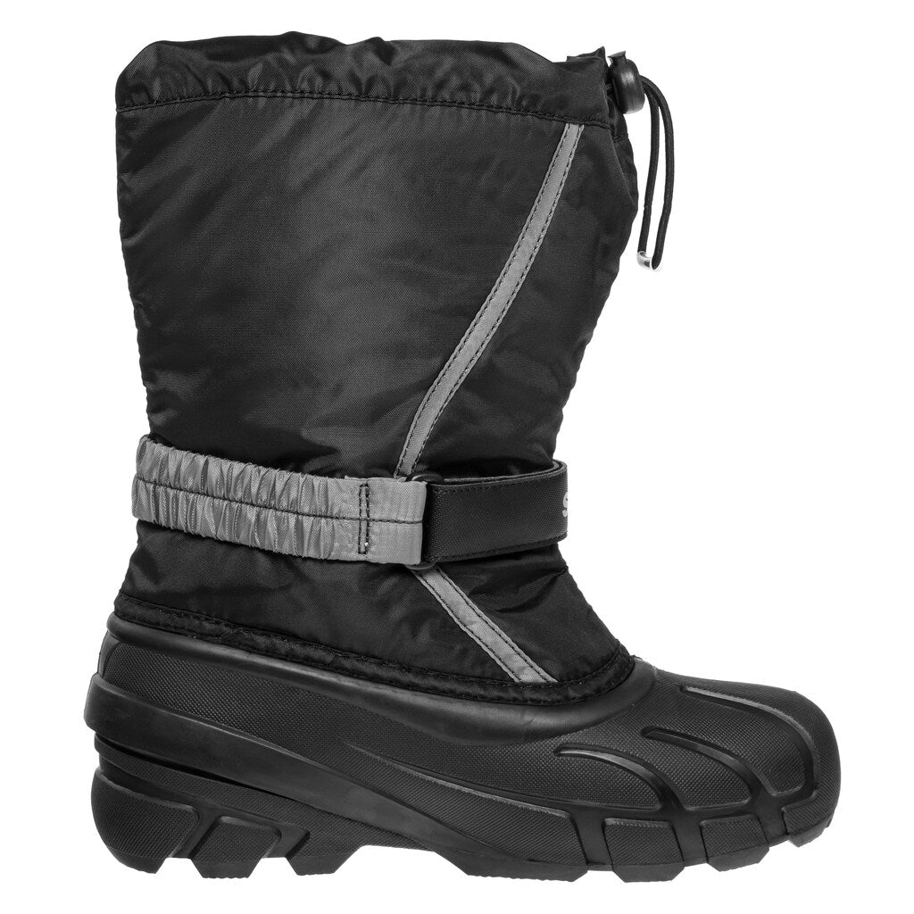 Buty śniegowce dziecięce Sorel Flurry Print Youth Boot - Black/City Grey