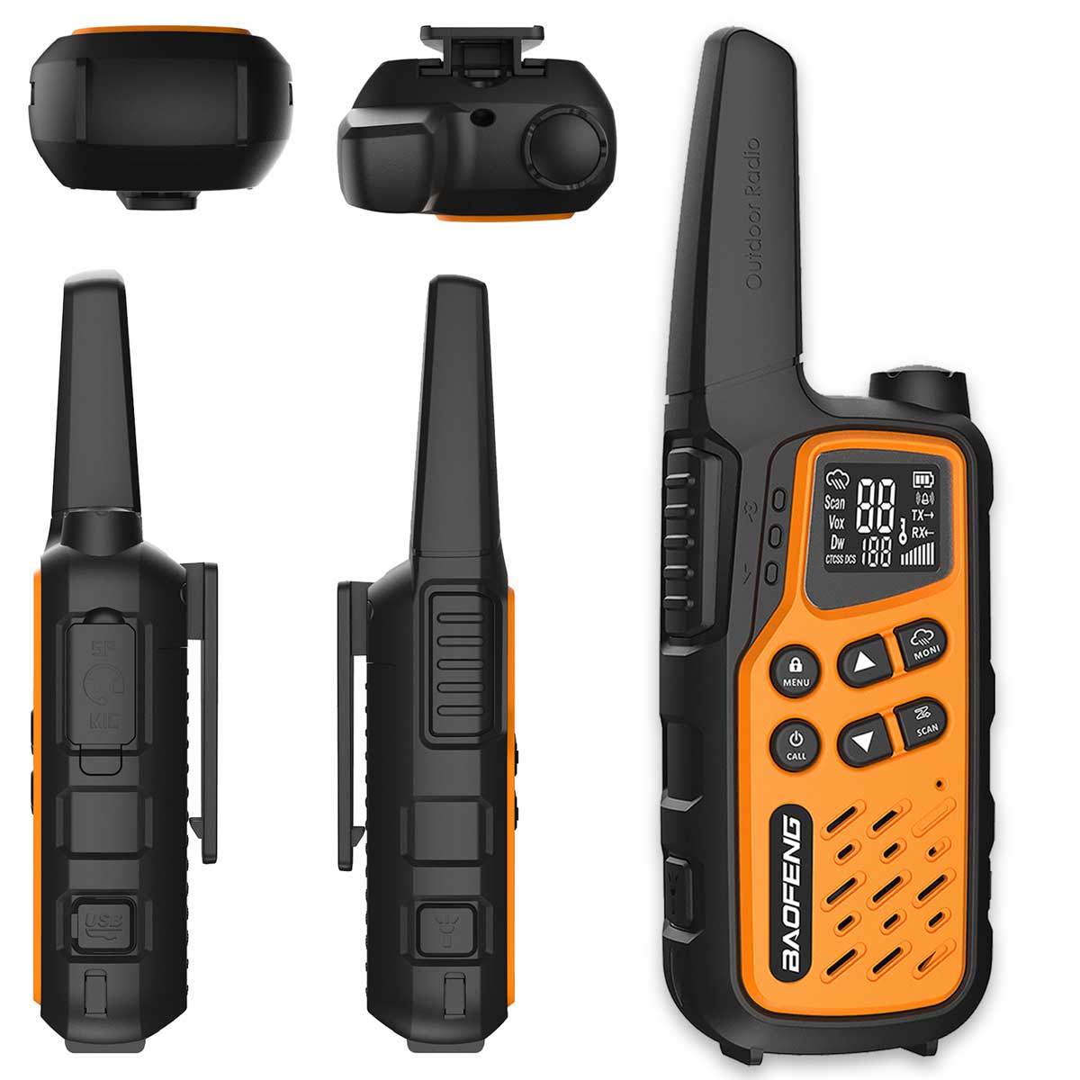 Radiotelefon Baofeng BF-T25E PMR 2 szt. - Orange