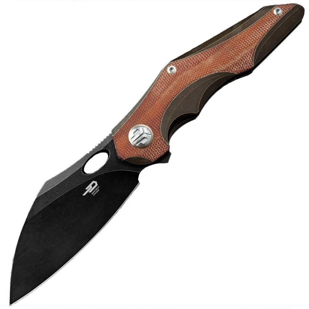 Nóż składany Bestech Knives Nogard - Bronze Titanium/Natural Micarta Canvas
