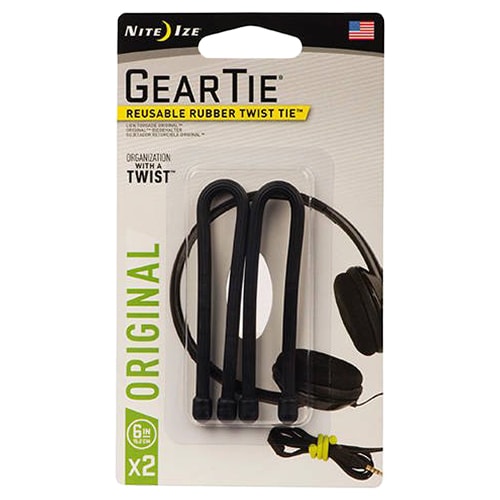 Troki Nite Ize Gear Tie 6" Black - 2 szt.
