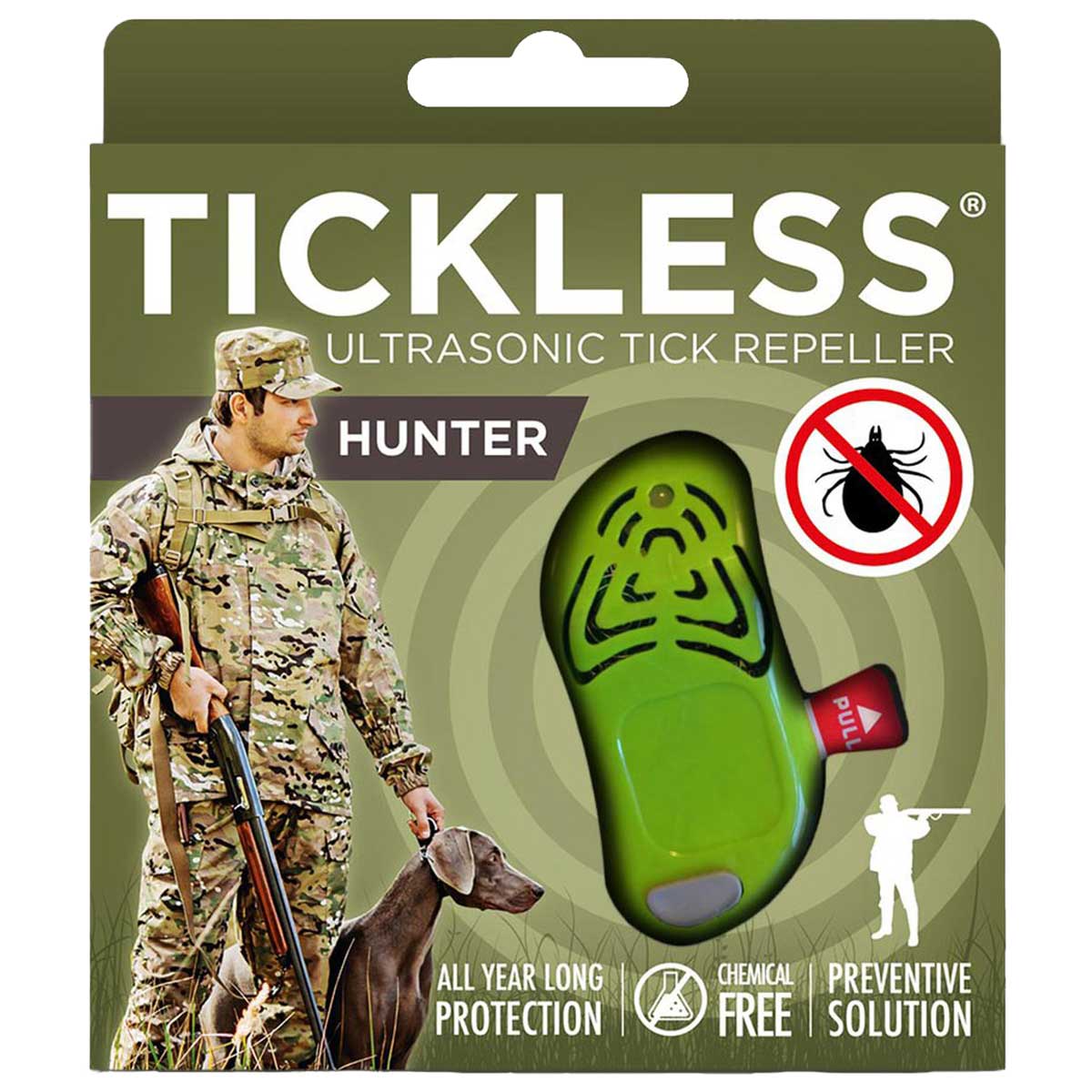 Ultradźwiękowa ochrona przed kleszczami TickLess Hunter - dla myśliwych - Green