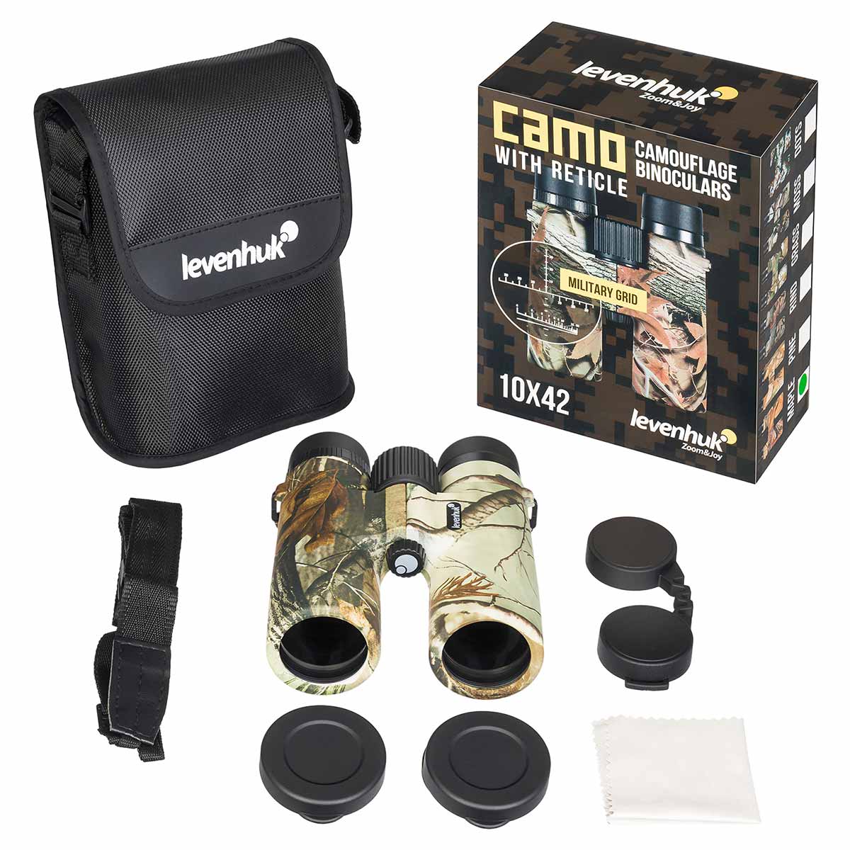 Lornetka Levenhuk Camo 10x42 z celownikiem - Maple