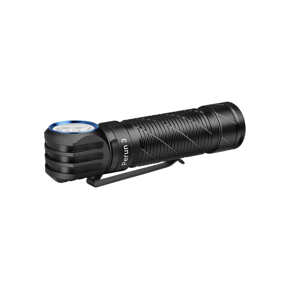 Latarka czołowa i kątowa Olight Perun 3 Black z opaską - 3000 lumenów