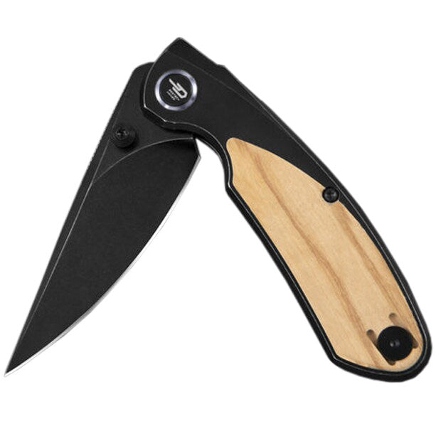 Nóż składany Bestech Knives Lito - Black Stonewash/Titanium Olive Wood