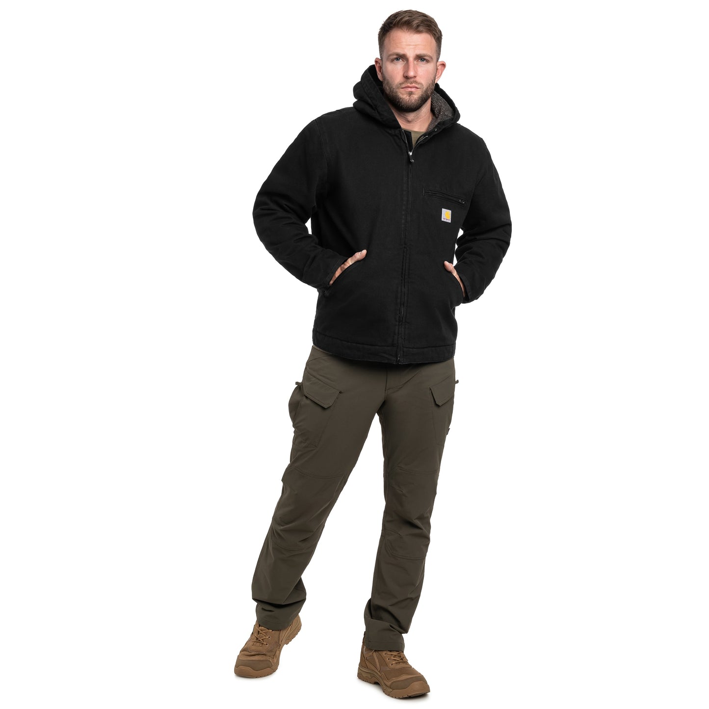 Kurtka Carhartt Washed Duck Sherpa Lined - Black