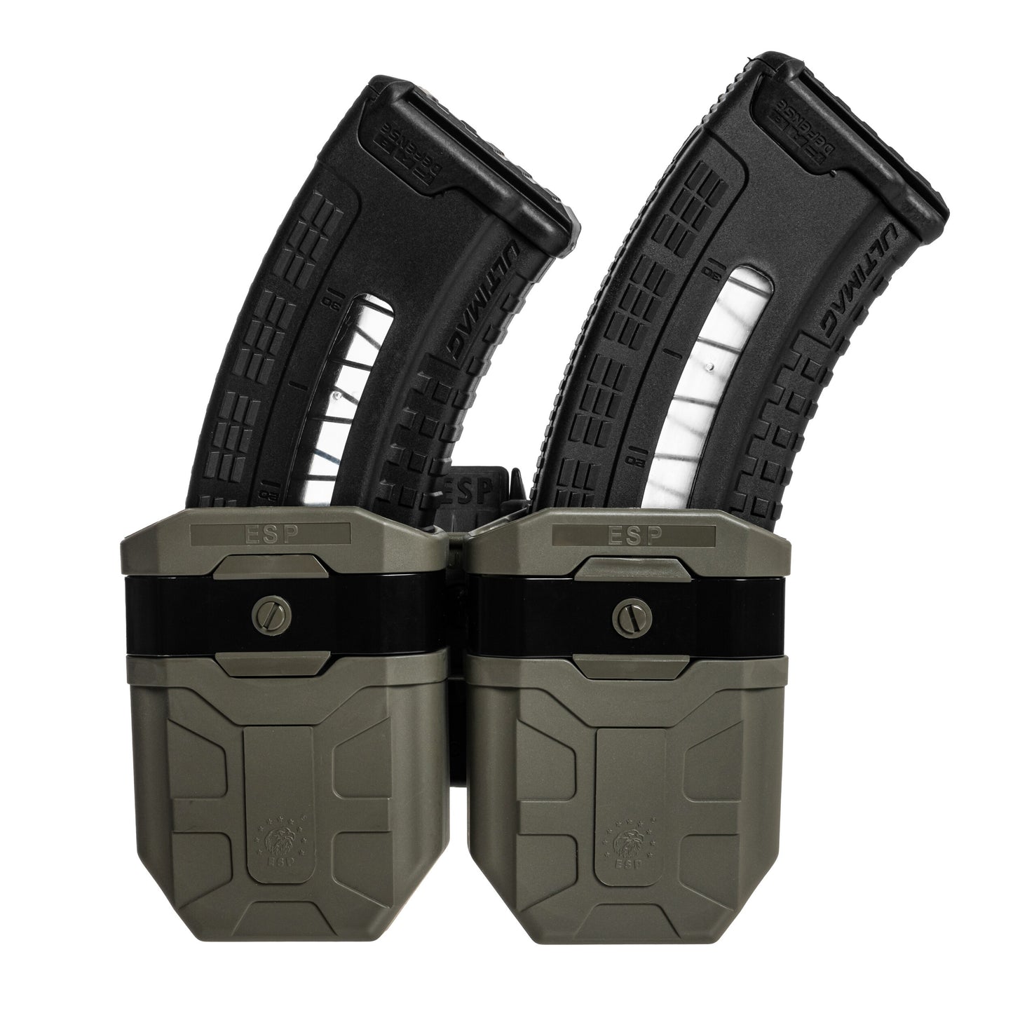 Podwójna ładownica obrotowa ESP z montażem UBC-08 na magazynki AK - Olive Drab