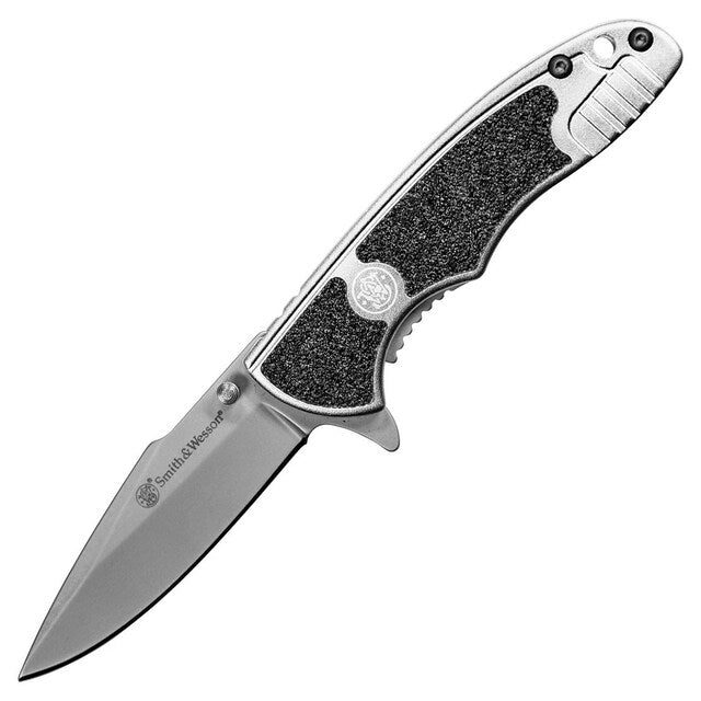 Nóż składany Smith&Wesson Drop Point Silver Black 1084306