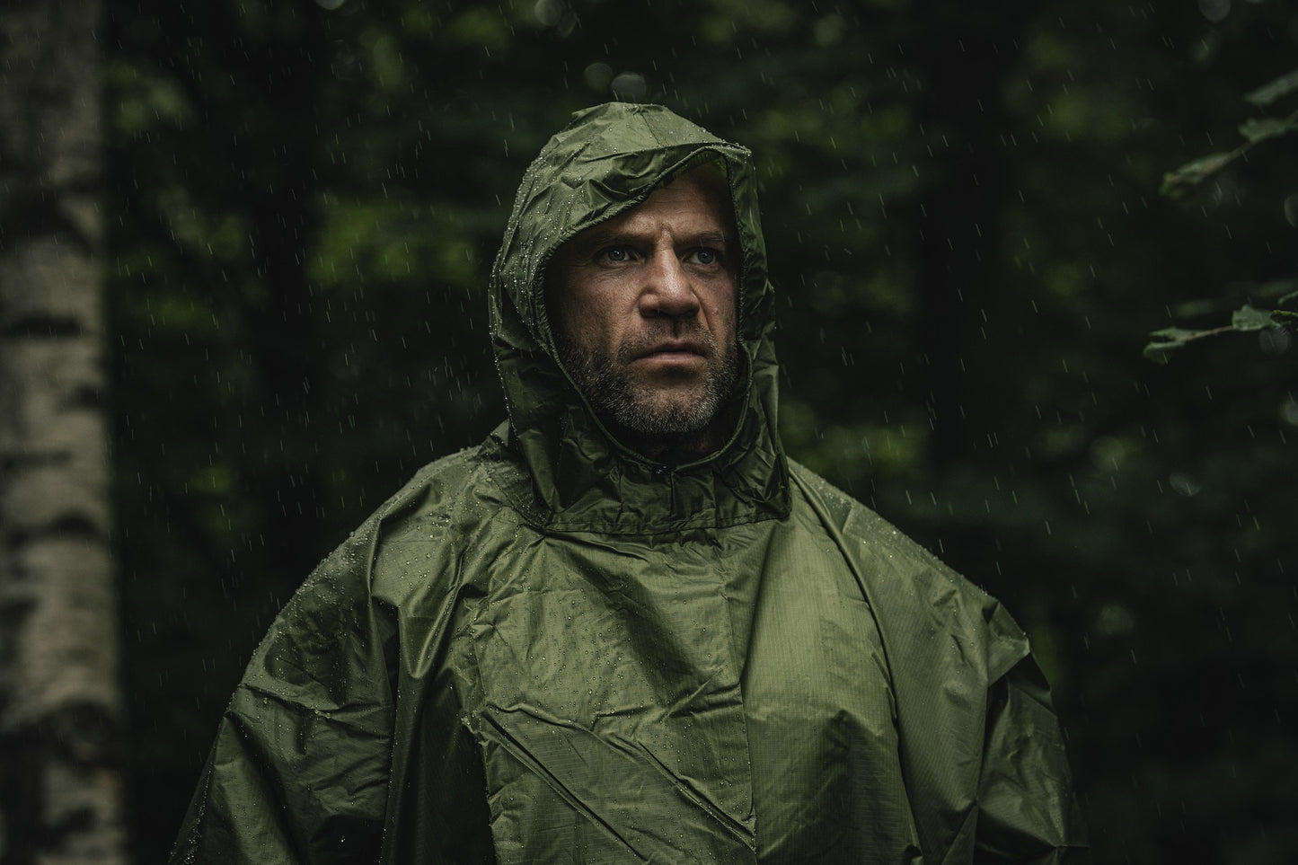 Ponczo Badger Outdoor Rain Poncho Ripstop - Olive