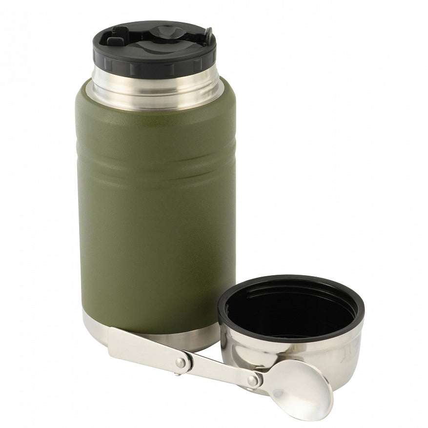Termos obiadowy M-Tac ze składaną łyżką 750 ml - Olive