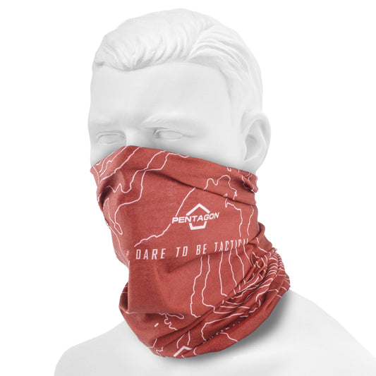 Chusta ochronna Pentagon Skiron Topographic Map Maroon Red