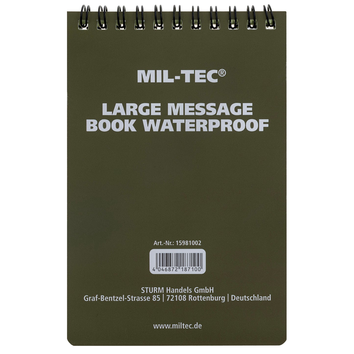 Notes wodoodporny Mil-Tec Olive - 100 x 150 mm