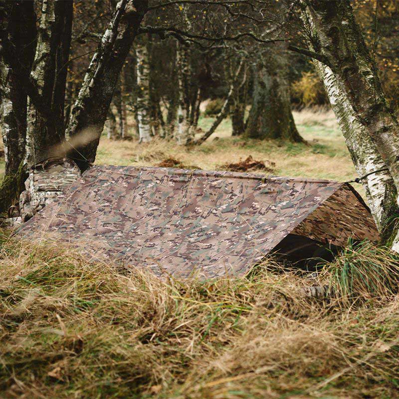 Płachta biwakowa Highlander Forces Basha Tarp - Arid MC Camo