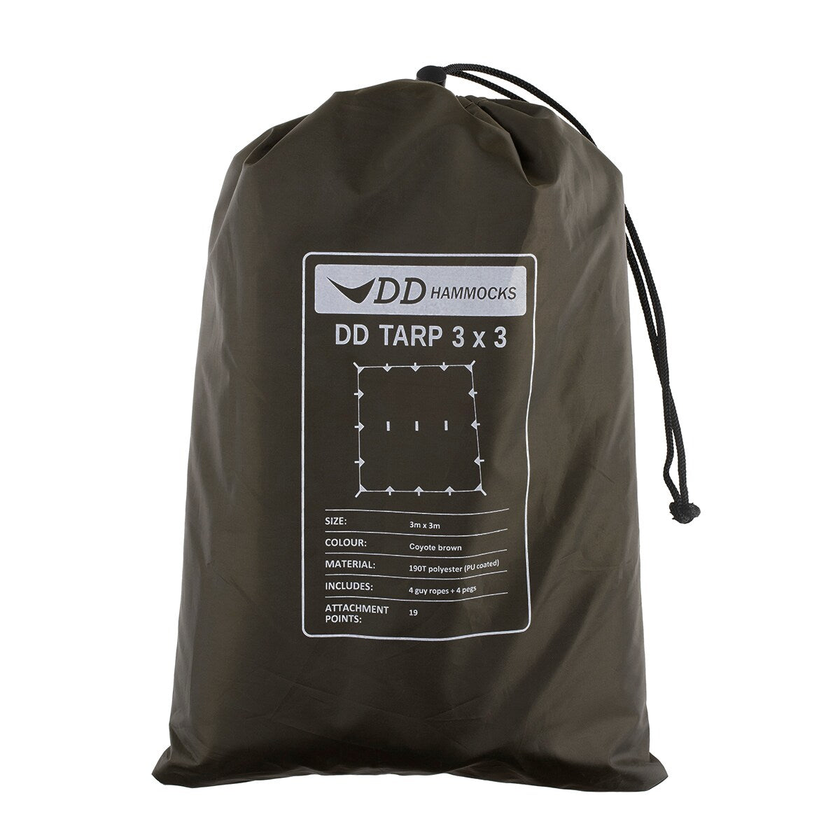 Płachta biwakowa DD Hammocks Tarp 3x3 - coyote brown