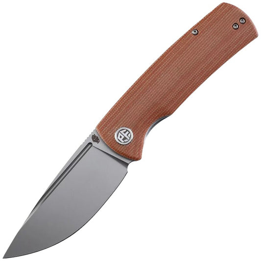 Nóż składany Petrified Fish Beluga PF-P01 - Sandblasted/Brown Micarta