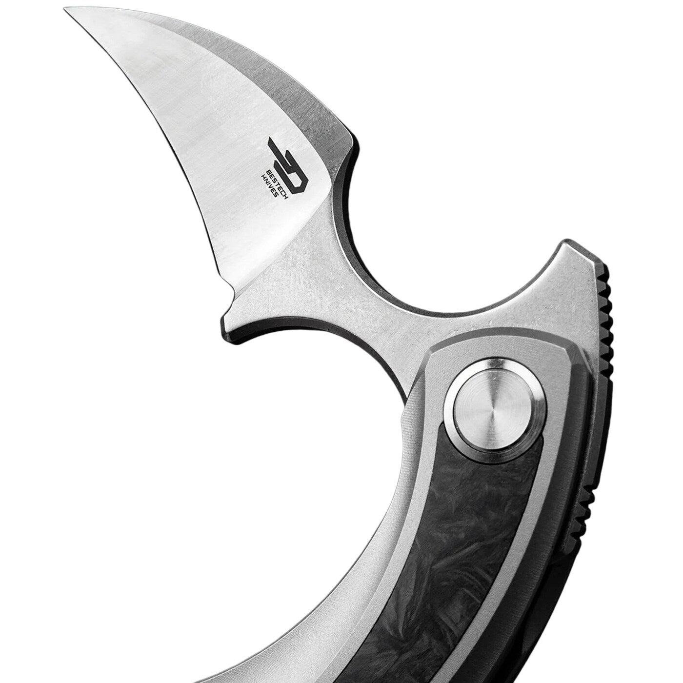 Nóż składany Bestech Knives Strelit - Satin/Grey Titanium Black Marble Carbon Fiber