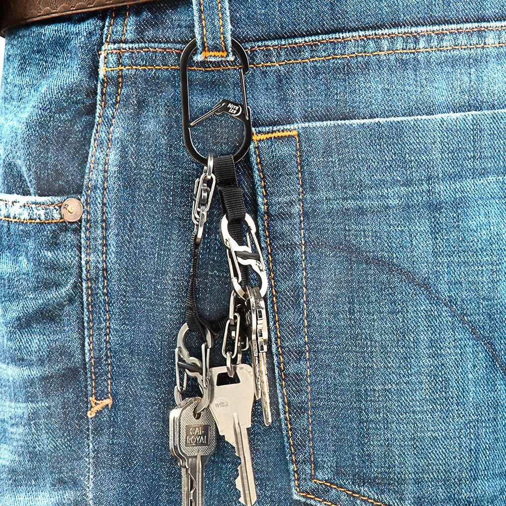 Brelok z karabińczykami Nite Ize GearLine Mini Key Organizer - Black