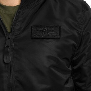 Kurtka Alpha Industries MA-1 Zip Hood Backprint Bomber - Black/White