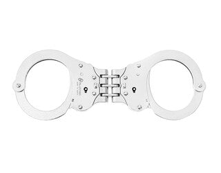 Kajdanki zawiasowe Alcyon Hinge steel Double lock srebrne