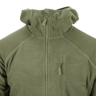 Polar Helikon Alpha Hoodie Grid Fleece - Olive Green