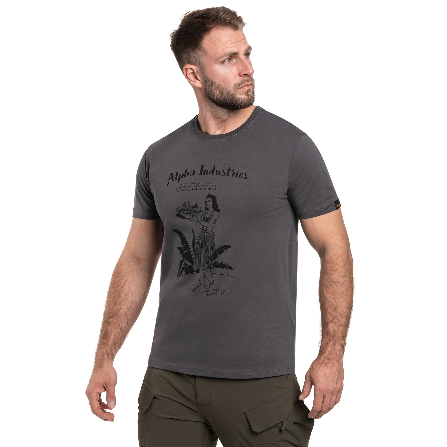 Koszulka T-shirt Alpha Industries Hawaii - Vintage Grey