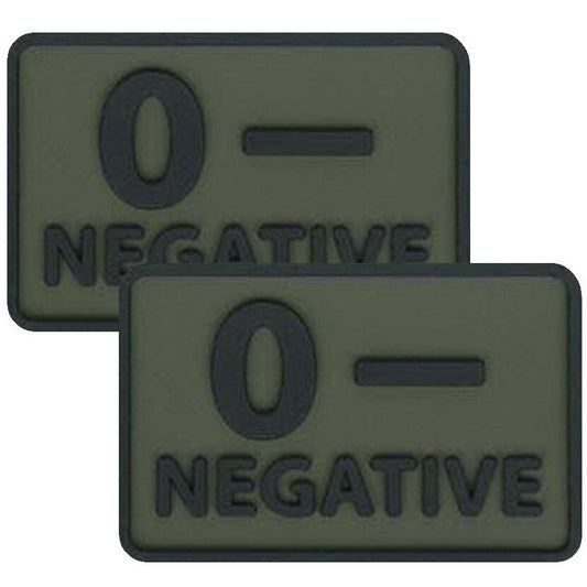 Emblemat PVC Helikon grupa krwi 0/Rh- Olive Green - 2 szt.