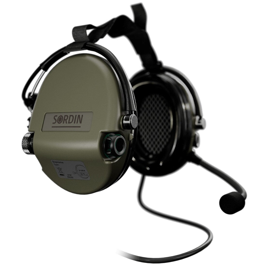 Ochronniki słuchu aktywne Sordin Supreme MIL CC Neckband - Green