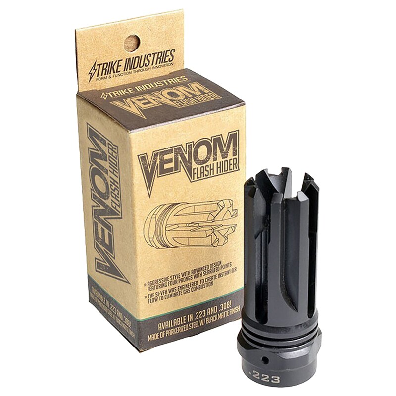 Tłumik płomienia Strike Industries Venom Flash Hider do karabinków kalibru .223/5,56x45 - Black