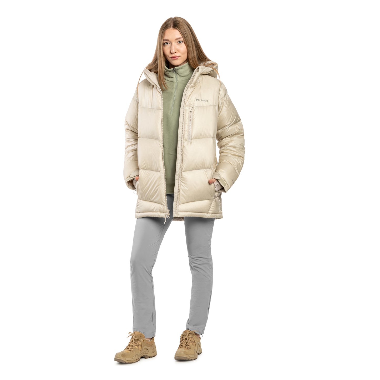 Kurtka damska Columbia Cloudview Down Hooded Jacket - Dark Stone