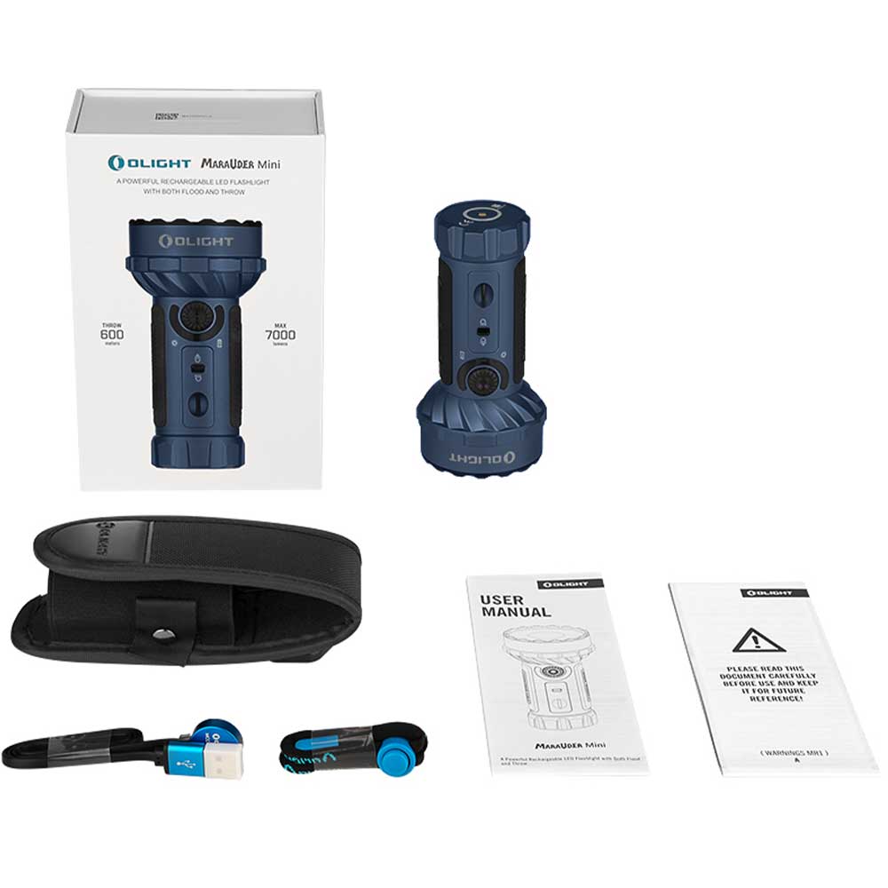 Latarka akumulatorowa Olight Marauder Mini Midnight Blue - 7000 lumenów, zasięg 600 m