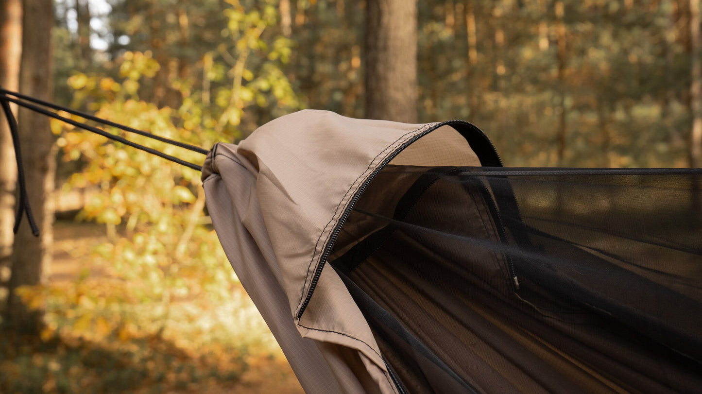 Hamak ultralekki TigerWood Ważka V2 Long Pocket Desert - z moskitierą