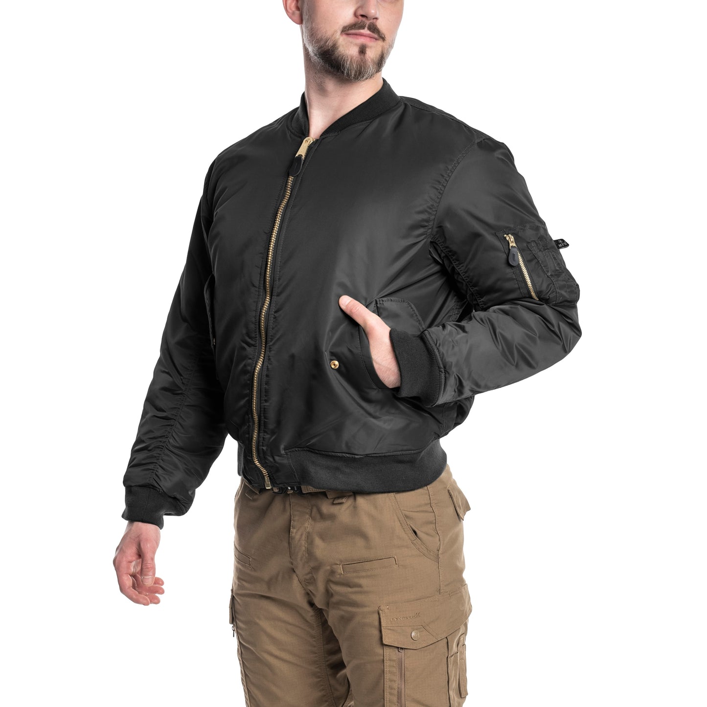 Kurtka MFH MA-1 US Flight Jacket - Black