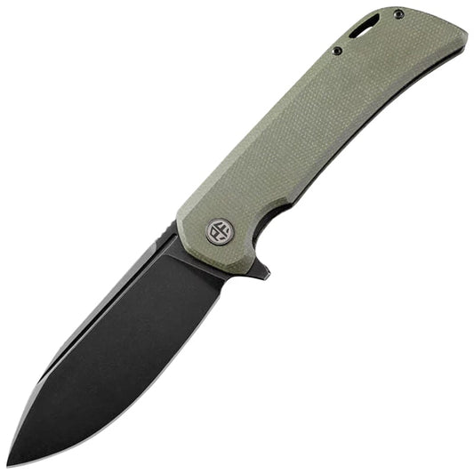Nóż składany Petrified Fish Tunny PF-B05 - Black Stonewash/Green Micarta