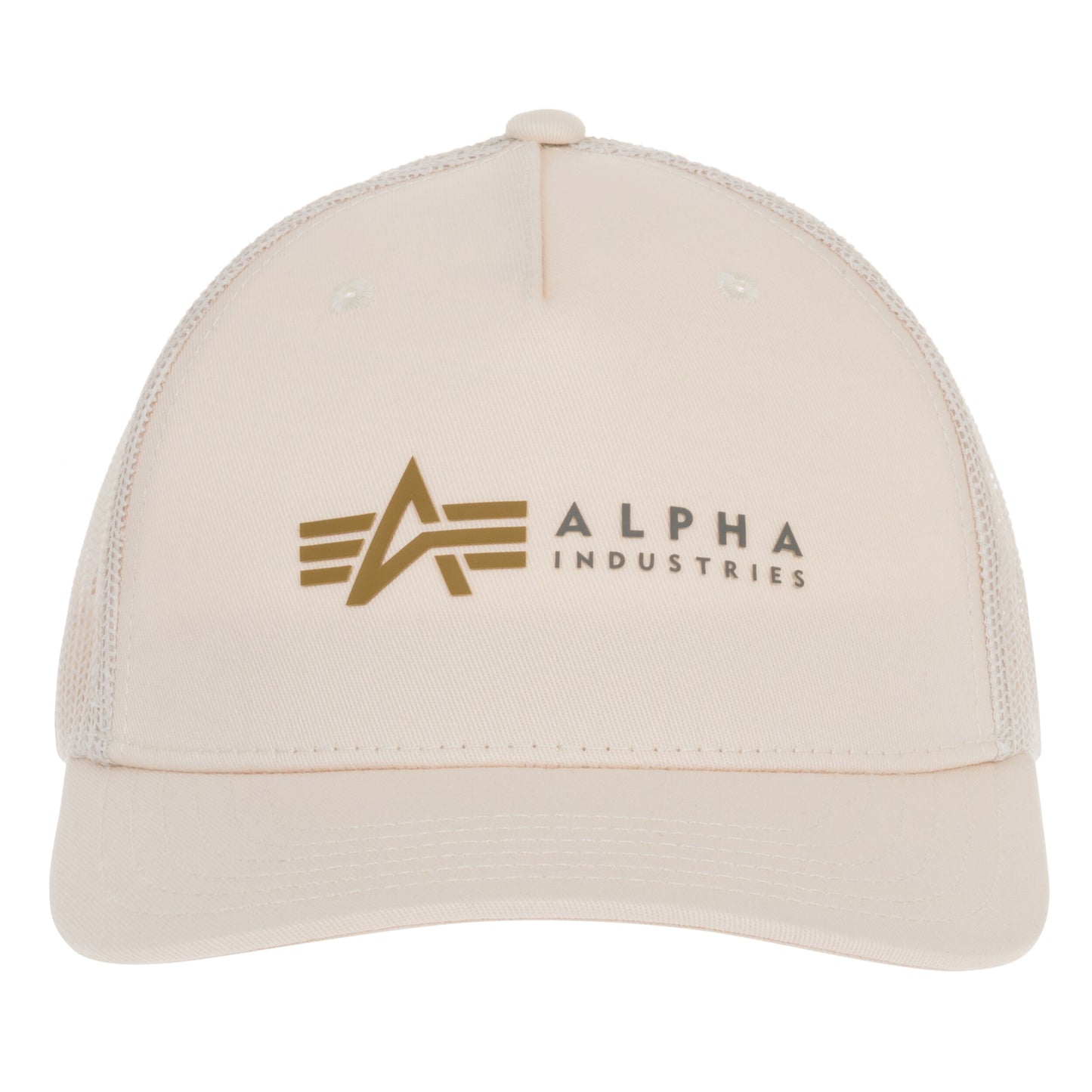 Czapka z daszkiem Alpha Industries Label Trucker Cap - Jet Stream White