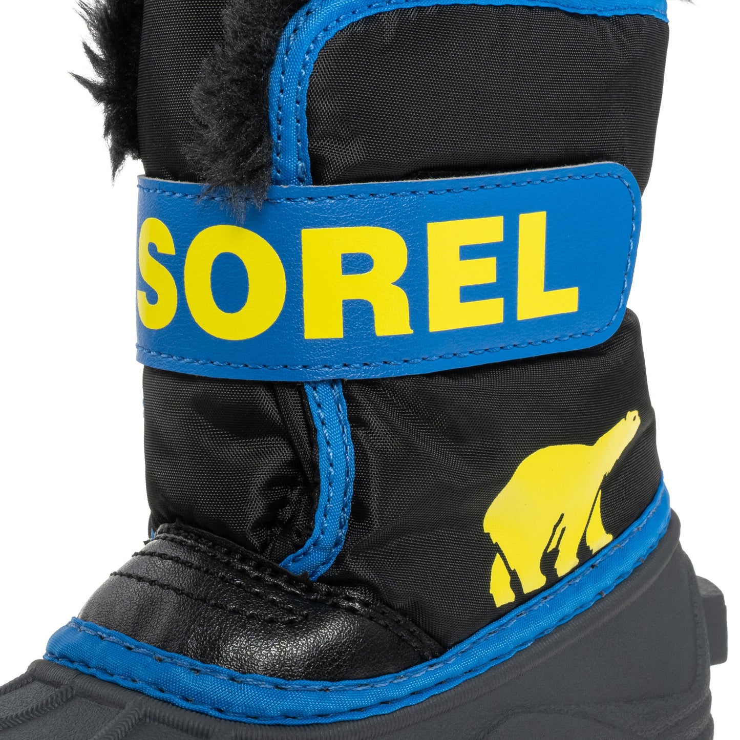 Buty śniegowce dziecięce Sorel Snow Commander Boot - Black/Super Blue