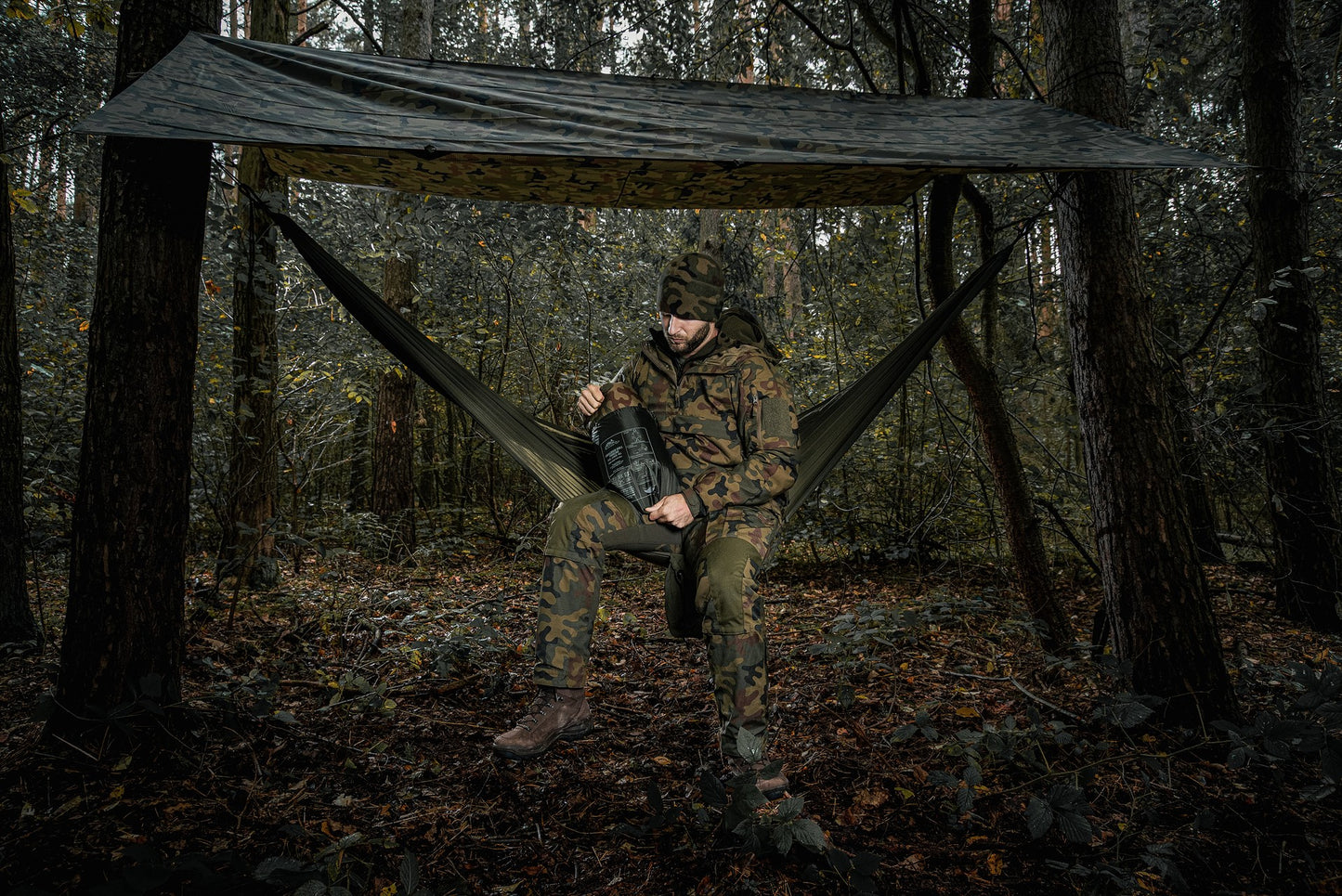 Płachta biwakowa Helikon Supertarp Small - wz.93 Pantera PL Woodland