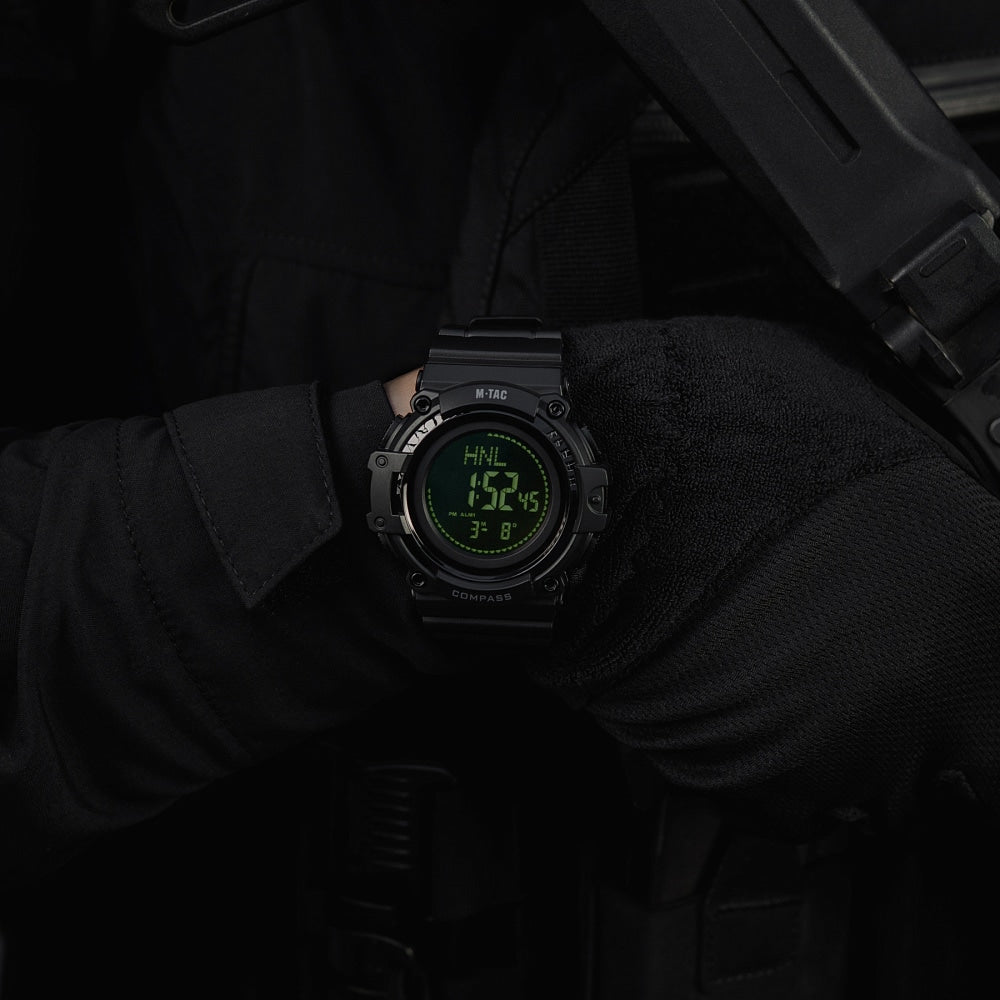 Zegarek taktyczny M-Tac z kompasem 2233 - Black
