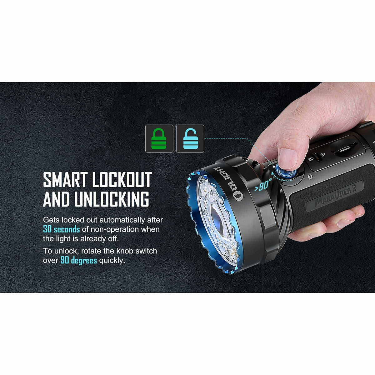 Latarka akumulatorowa Olight Marauder 2 Cool White - 14000 lumenów, zasięg 800 m