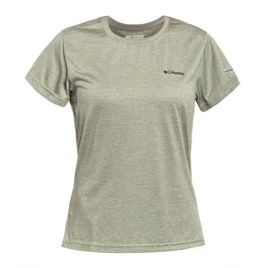 Koszulka T-shirt damska Columbia Bluevista Hill Short Sleeve Crew - Safari Heather