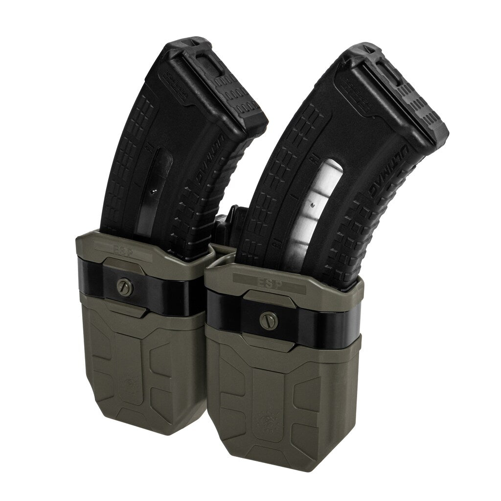Podwójna ładownica obrotowa ESP z montażem UBC-08 na magazynki AK - Olive Drab