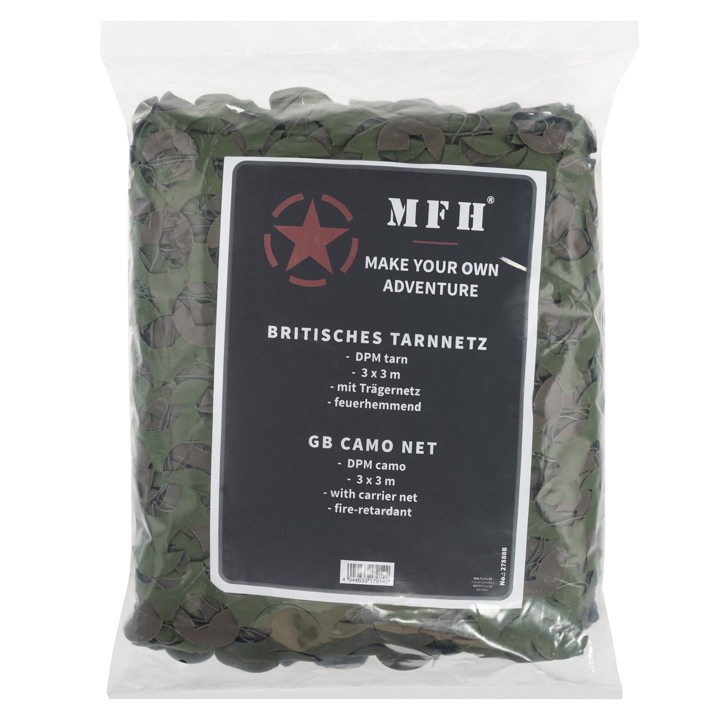 Siatka maskująca trudnopalna MFH Fire Retardant 3x3 m - DPM
