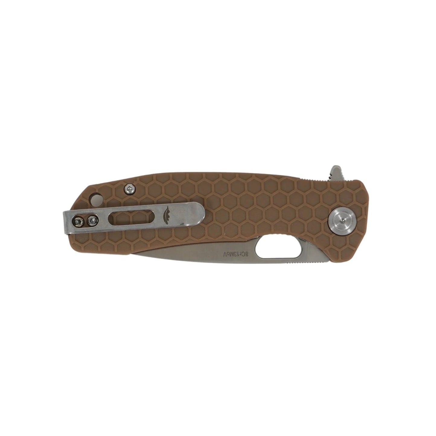 Nóż składany Honey Badger Drop-Point Flipper Medium 8Cr13MoV - Tan