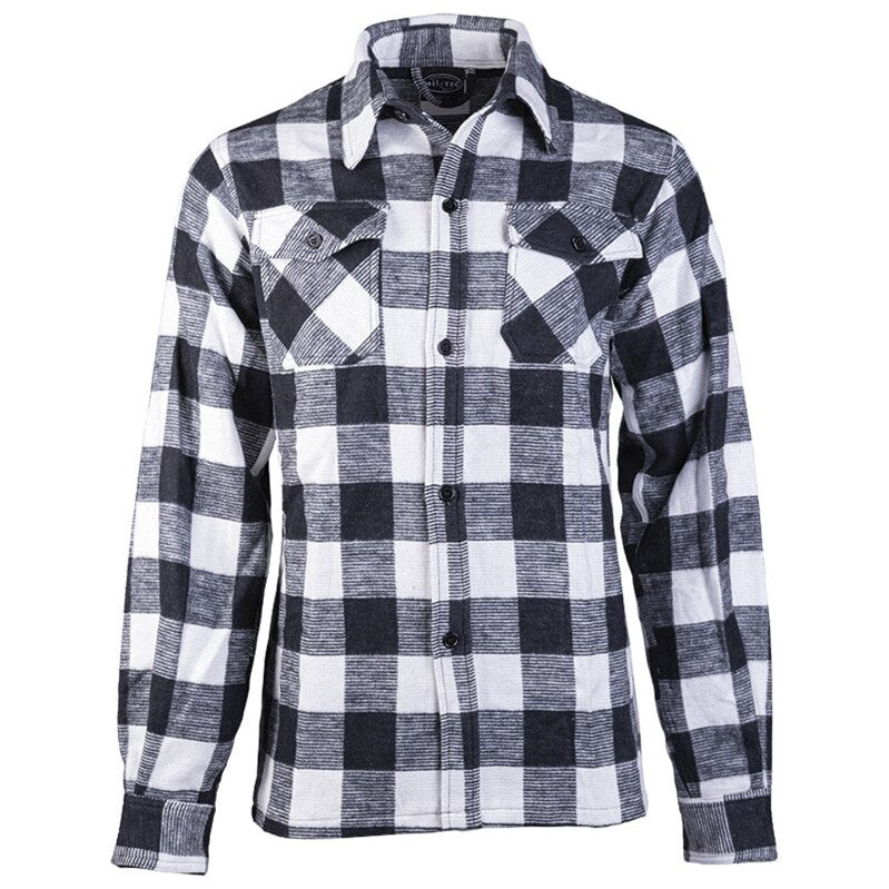 Koszula Mil-Tec Flannel Shirt Longsleeve - Black/White