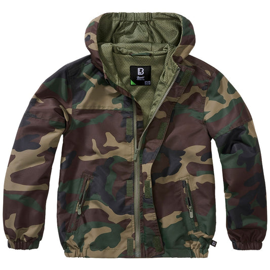 Kurtka dziecięca Brandit Summer Windbreaker Frontzip - Woodland