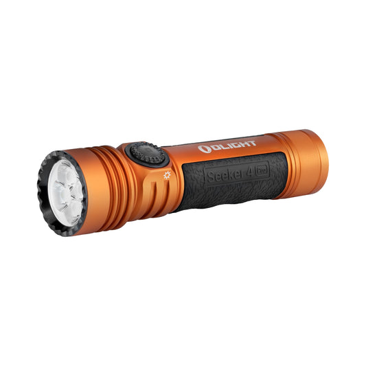 Latarka taktyczno-poszukiwawcza Olight Seeker 4 Pro Cool White Orange - 4600 lumenów