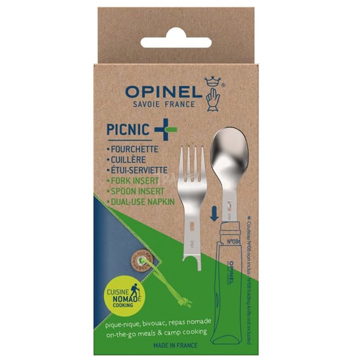 Zestaw sztućców Opinel Nomad Plus Picnic z nożem No.08