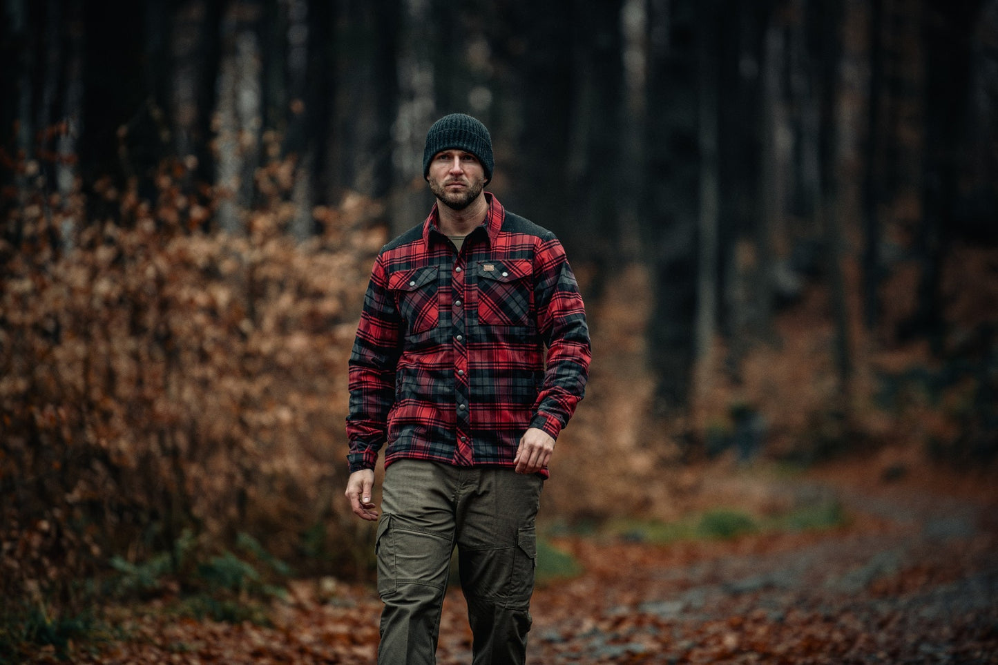 Koszula Helikon Winter Warden Long Sleeve - Slate Crimson Plaid